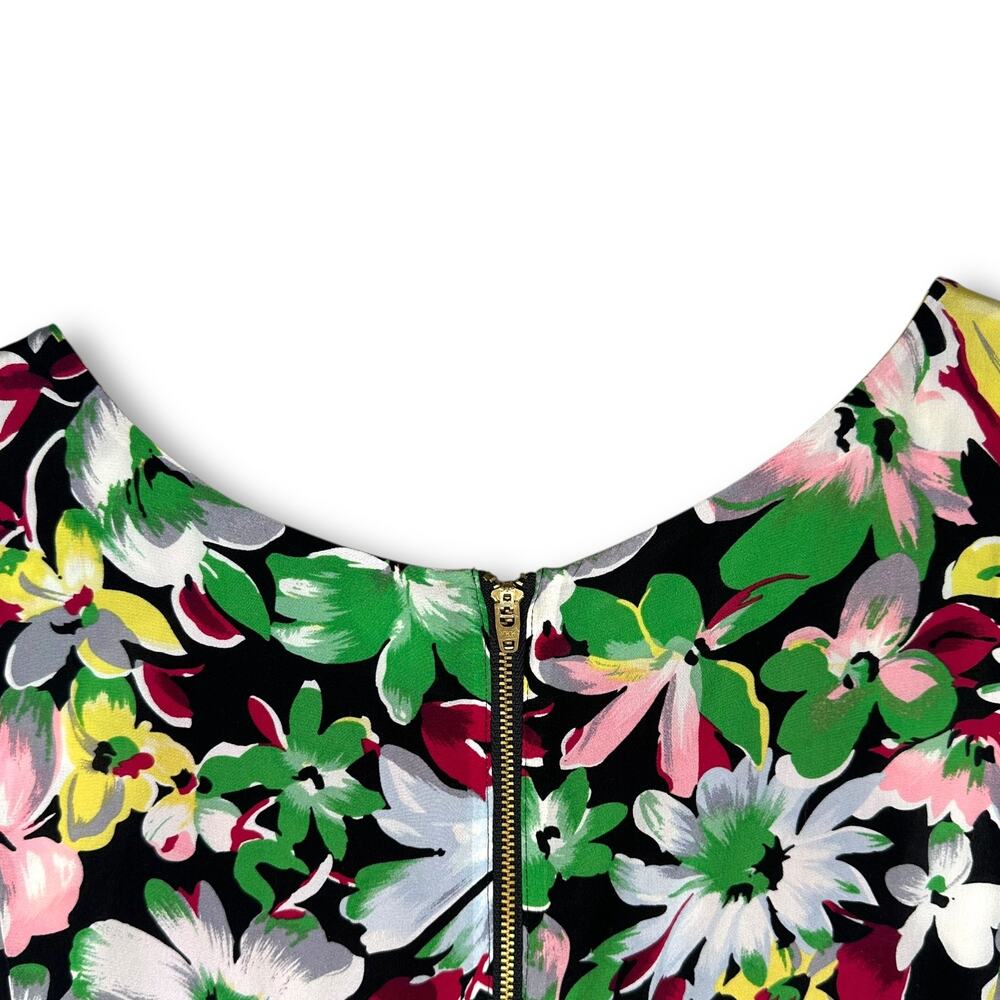 Moulinette Soeurs Anthropologie Akebia Floral Tiered Silk Dress 8 Green Black - Picture 9 of 10